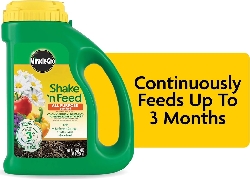 Miracle-Gro 4.5-lb. Shake 'N Feed All Purpose Plant Food: $12