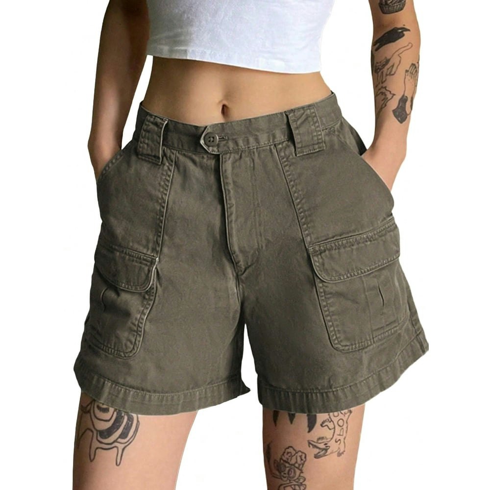 Emmiol Women's Mid Waist Cargo Shorts: $24.96 Emmiol Women's Mid Waist Cargo Shorts: $24.96
