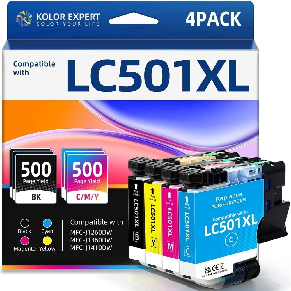 LC501XL Ink Cartridge 4-Pack for Brother MFC-J1260DW, MFC-J1360DW, and MFC-J1410DW: $29.98 LC501XL Ink Cartridge 4-Pack for Brother MFC-J1260DW, MFC-J1360DW, and MFC-J1410DW: $29.98