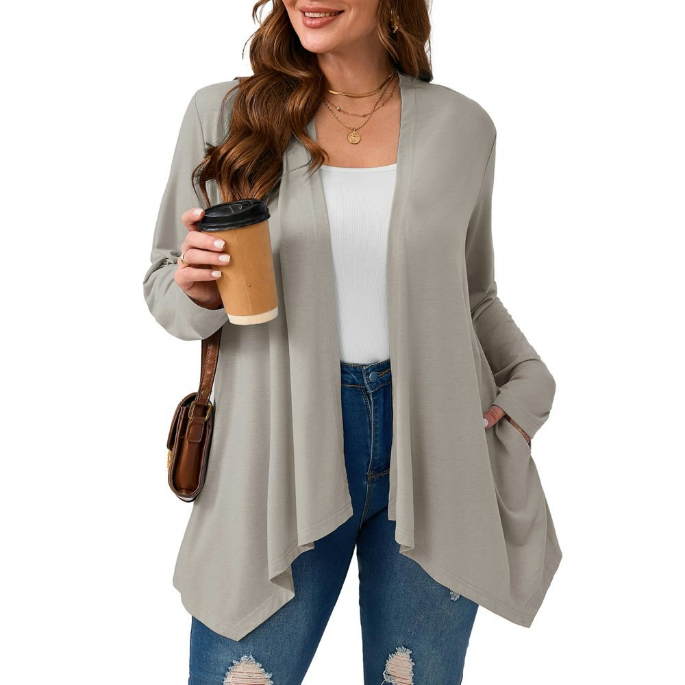 Showmall Lightweight Long Sleeve Cardigan with Pockets: $13.98 Showmall Lightweight Long Sleeve Cardigan with Pockets: $13.98