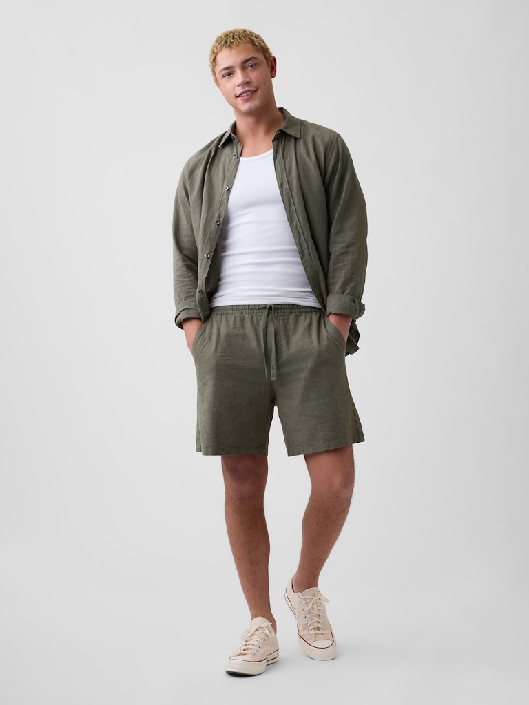 7-Inch Linen-Blend Easy Shorts: $17.99