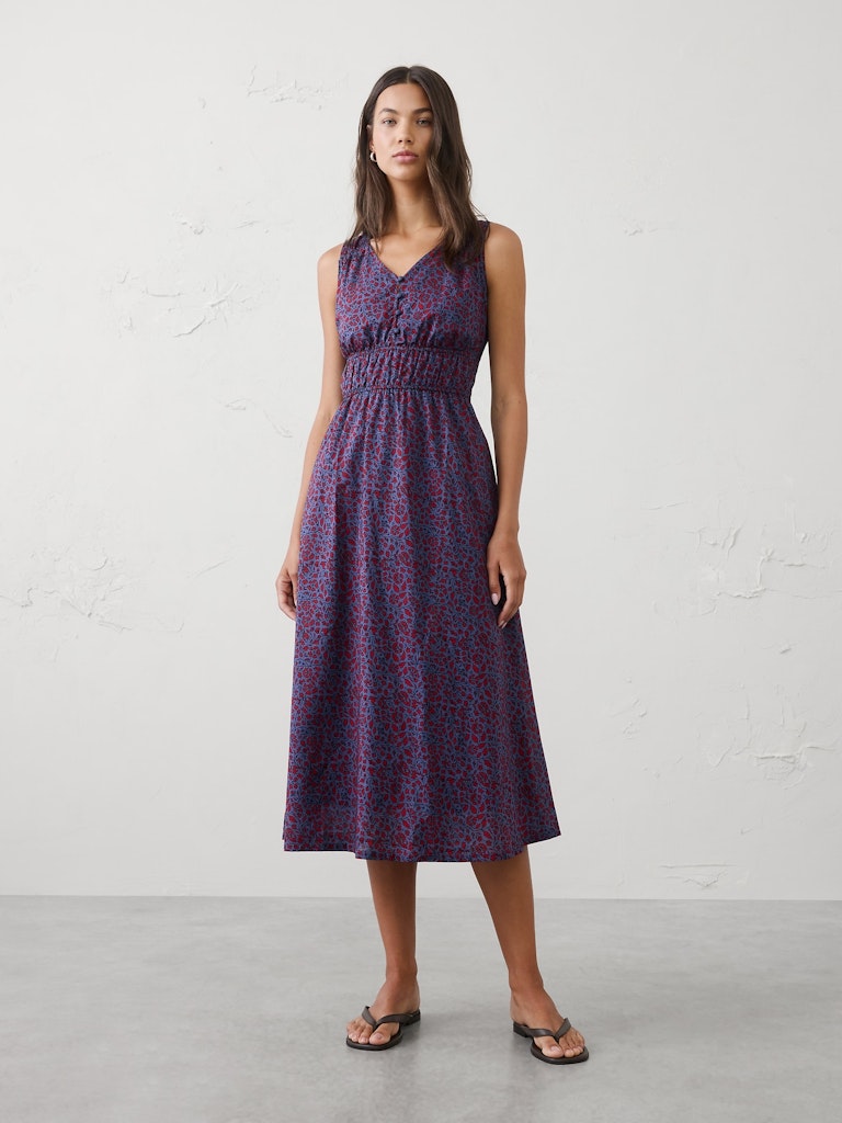 Elastic Detail Midi Dress: $75