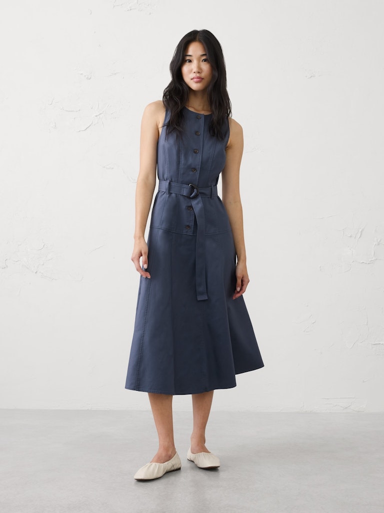 Painters Twill Midi Dress: $70