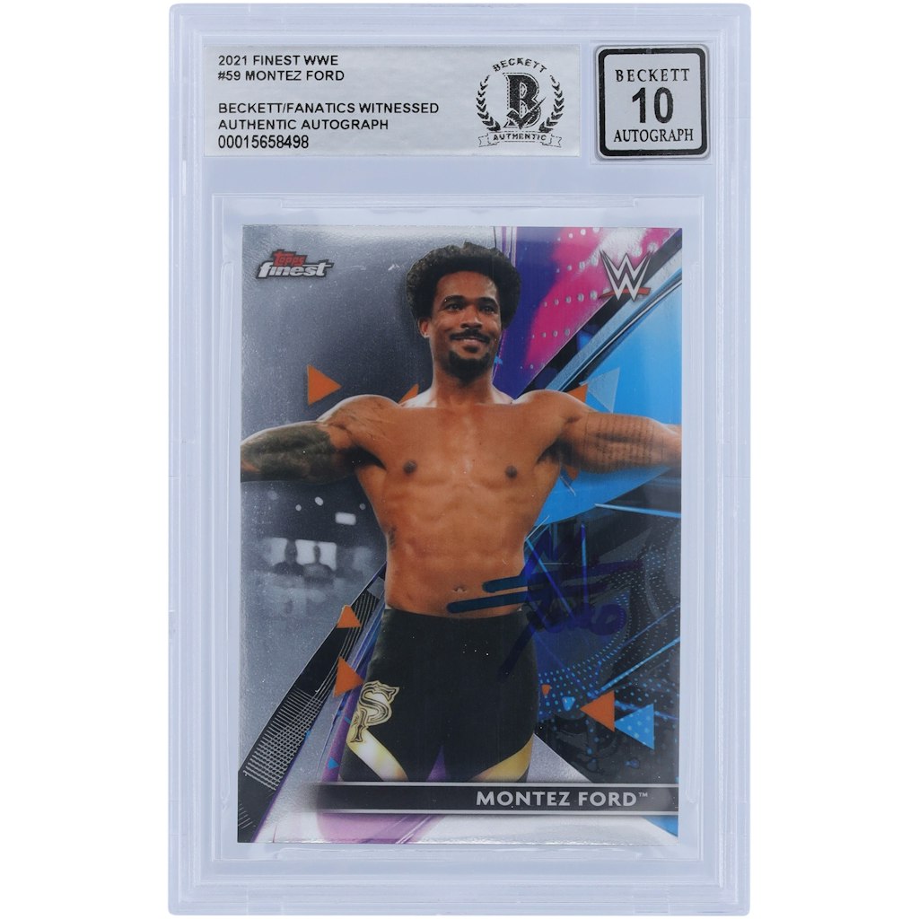 Montez Ford WWE 2021 Topps Finest Beckett Authenticated Autograph Card: $49.99 Montez Ford WWE 2021 Topps Finest Beckett Authenticated Autograph Card: $49.99