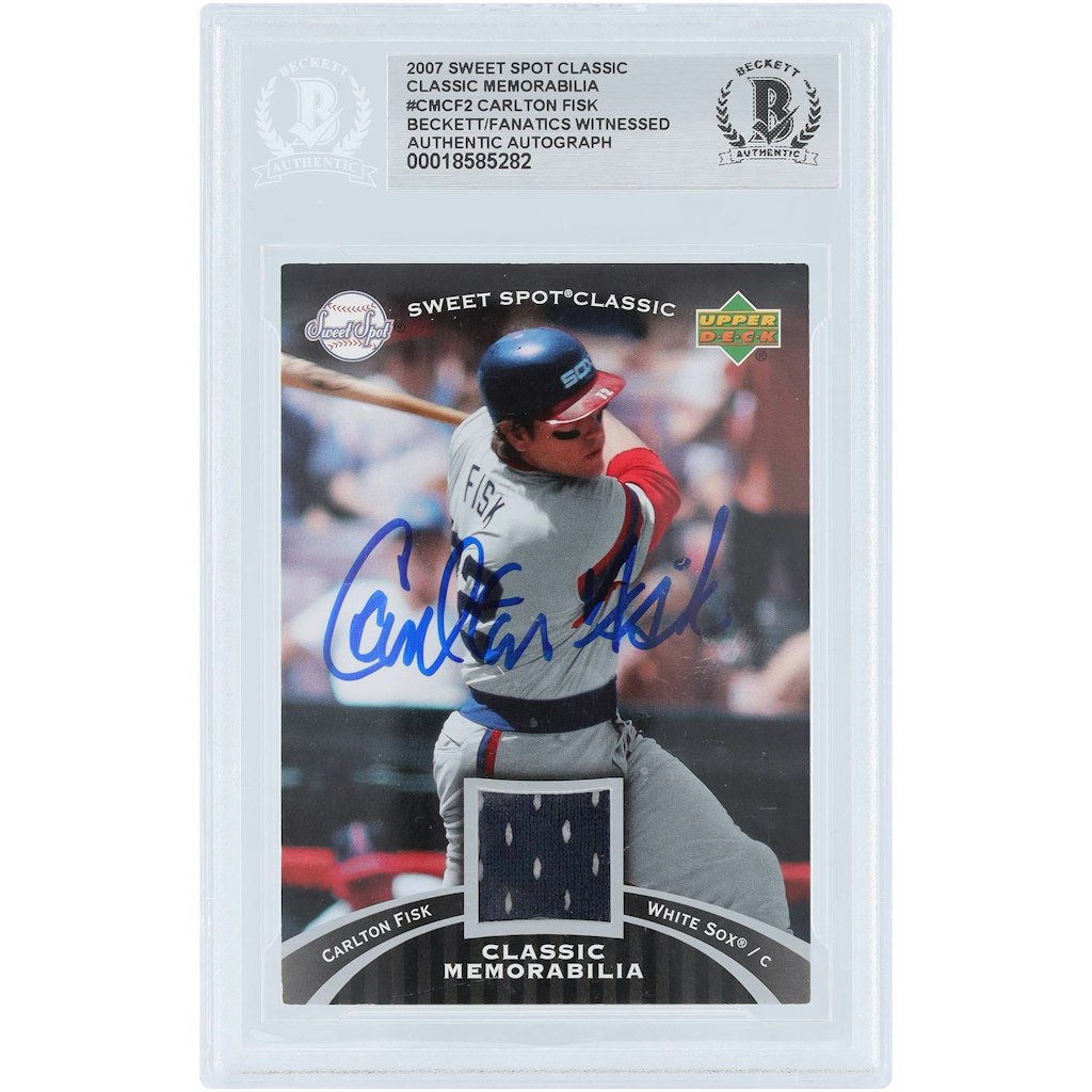 Carlton Fisk Chicago White Sox Autographed 2007 Upper Deck Sweet Spot Relic Card: $179.99 Carlton Fisk Chicago White Sox Autographed 2007 Upper Deck Sweet Spot Relic Card: $179.99