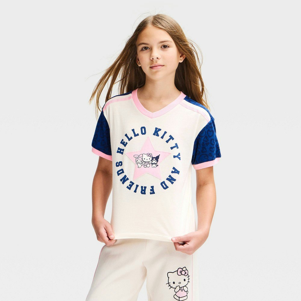 Hello Kitty and Friends Girls' V-Neck Graphic T-Shirt: $12