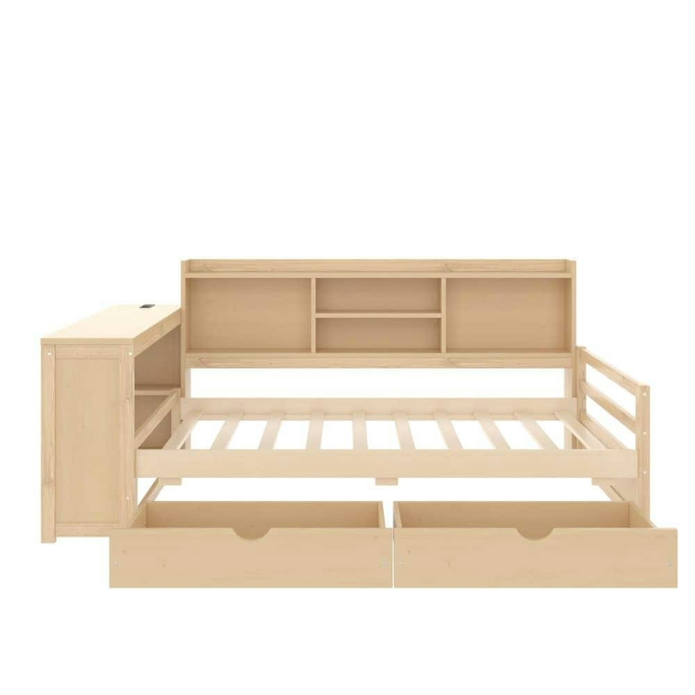 Twin Wood Daybed with Drawers, Desk, and Charging Port: $366.98 Twin Wood Daybed with Drawers, Desk, and Charging Port: $366.98