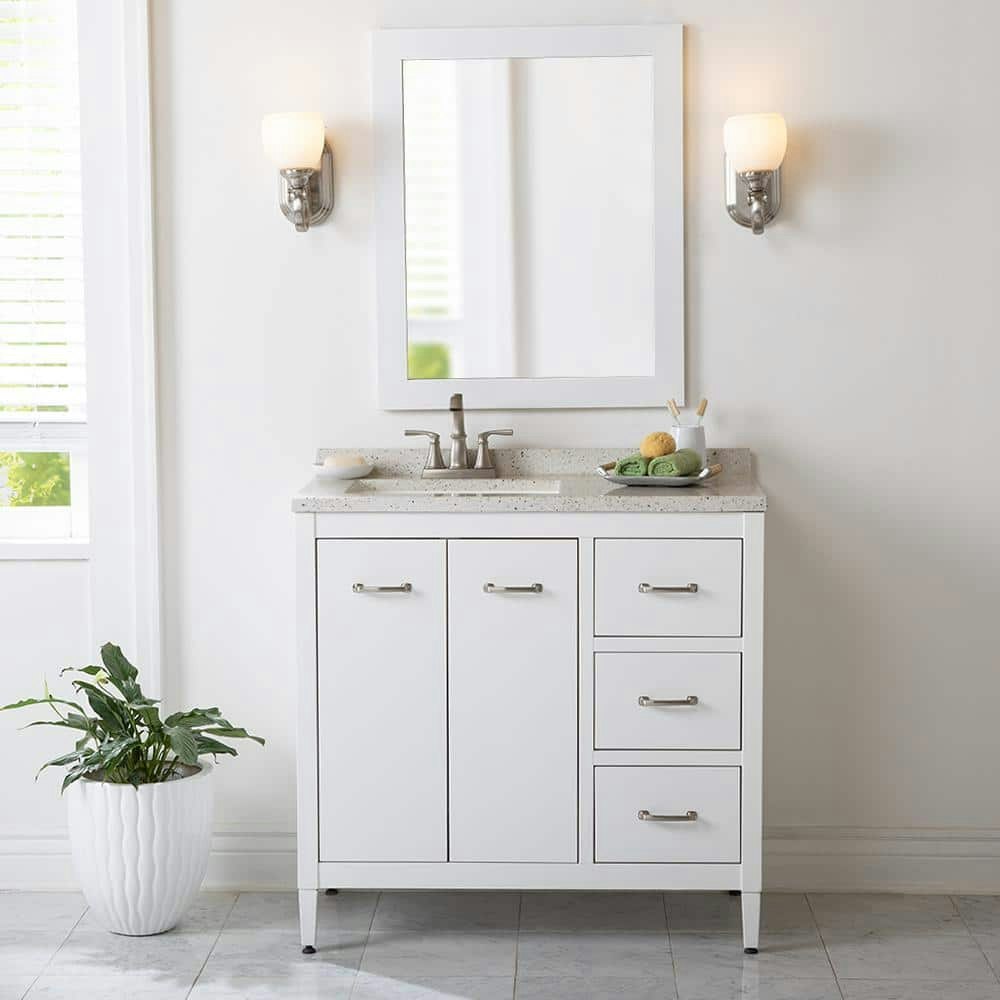 Marrett 37-Inch Freestanding Single Sink Bath Vanity: $1,407 Marrett 37-Inch Freestanding Single Sink Bath Vanity: $1,407
