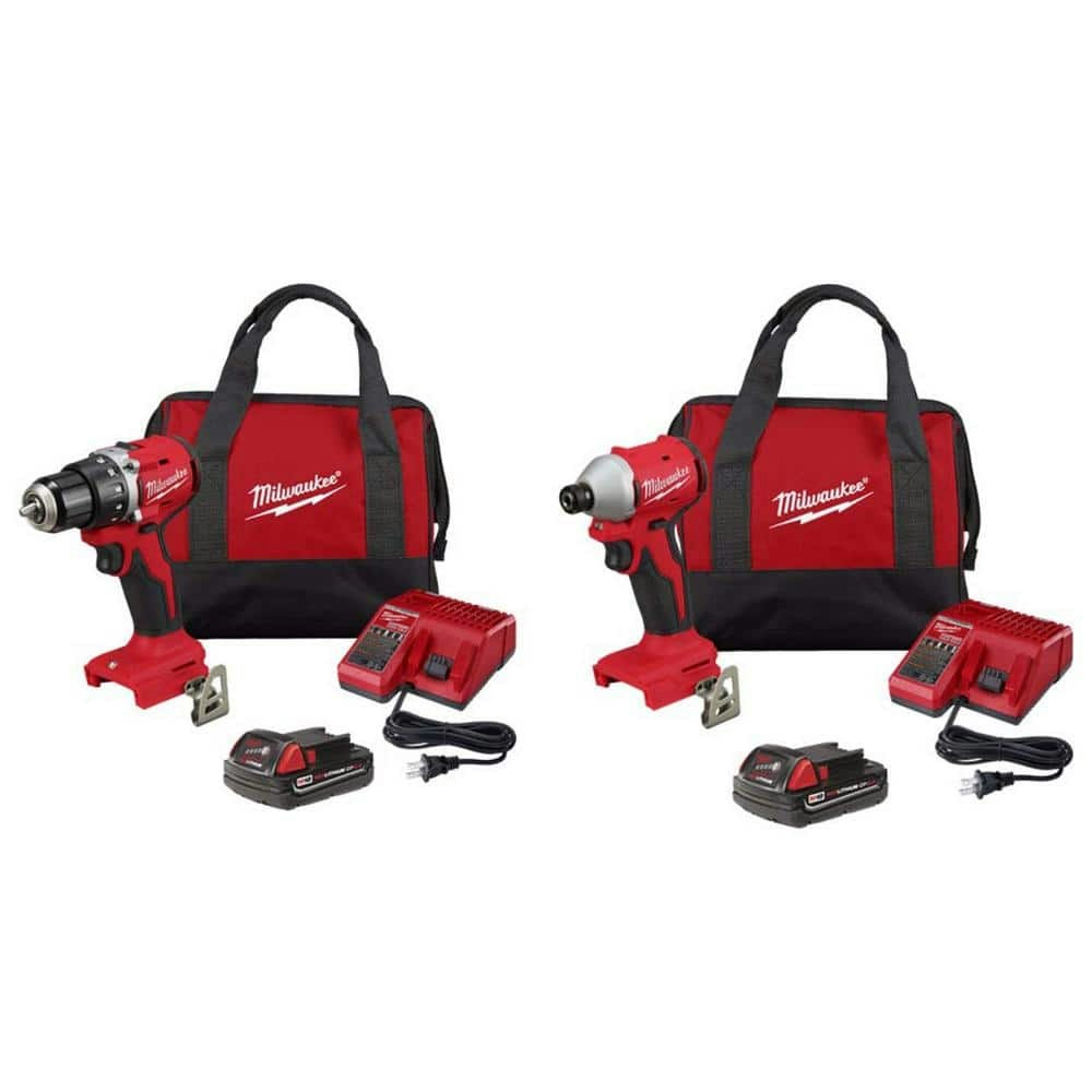 Milwaukee M18 18V Brushless Cordless 1/2-Inch Drill and Impact Driver Combo Kit: $219