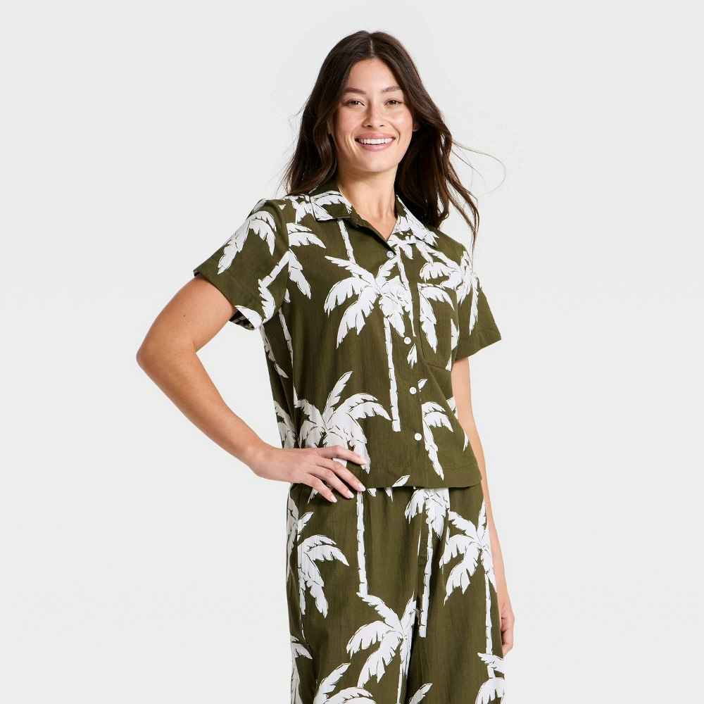 Auden Women's Cotton Blend Short Sleeve Pajama Shirt: $25 Auden Women's Cotton Blend Short Sleeve Pajama Shirt: $25