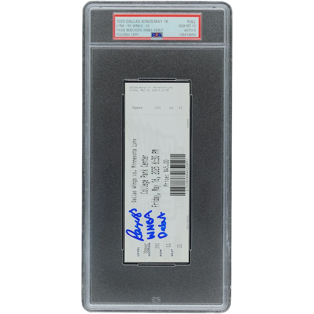 Paige Bueckers Autographed 2025 WNBA Debut Ticket PSA Authenticated: $999.99 Paige Bueckers Autographed 2025 WNBA Debut Ticket PSA Authenticated: $999.99