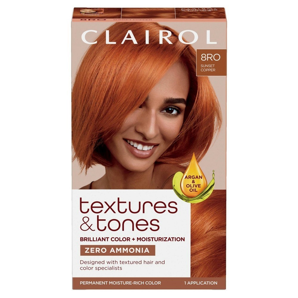 Clairol Textures and Tones Ammonia-Free Permanent Hair Color Kit 8RO Sunset Copper: $4.99 Clairol Textures and Tones Ammonia-Free Permanent Hair Color Kit 8RO Sunset Copper: $4.99