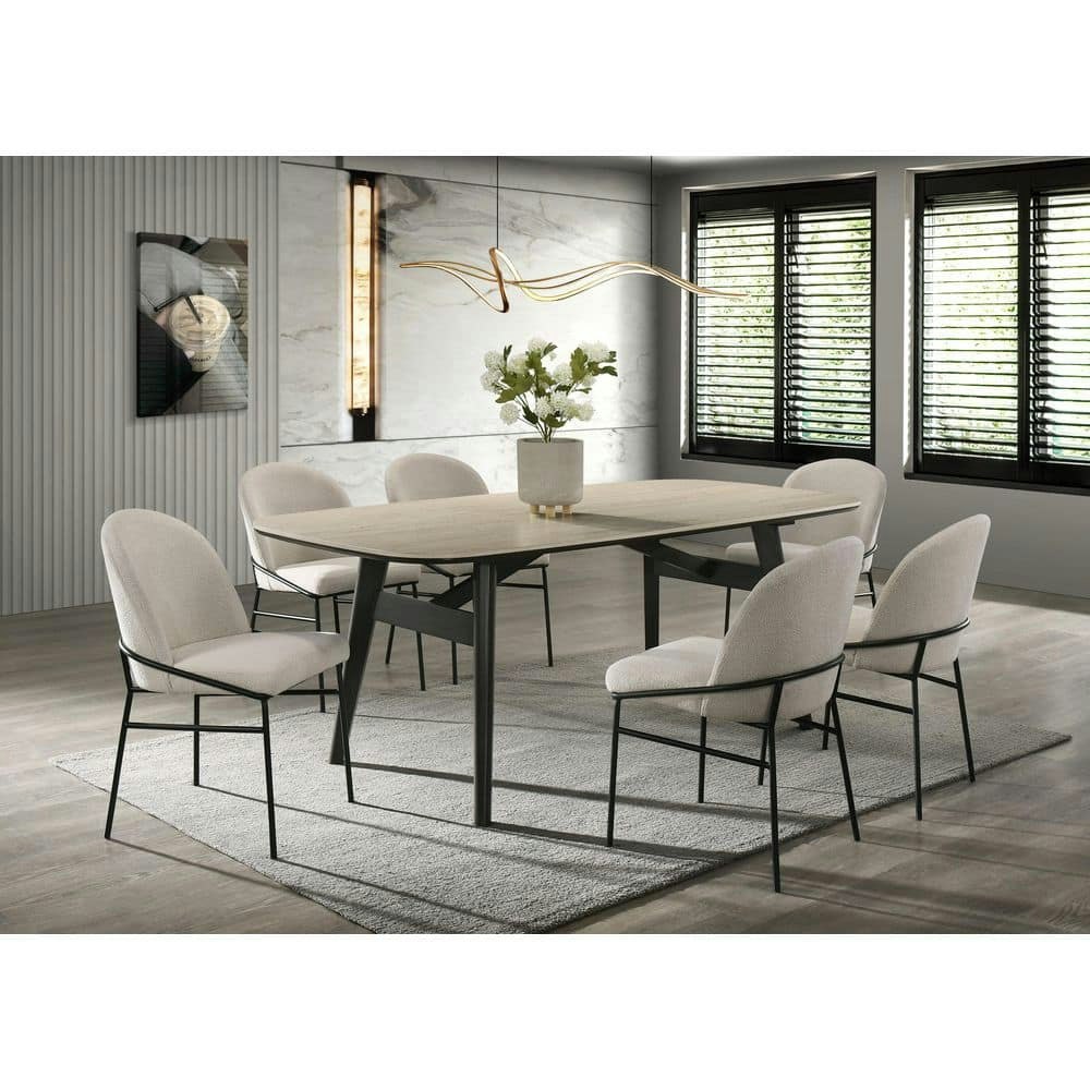 Elias Black and Travertine Stone 79-Inch Dining Table: $1,375.60 Elias Black and Travertine Stone 79-Inch Dining Table: $1,375.60