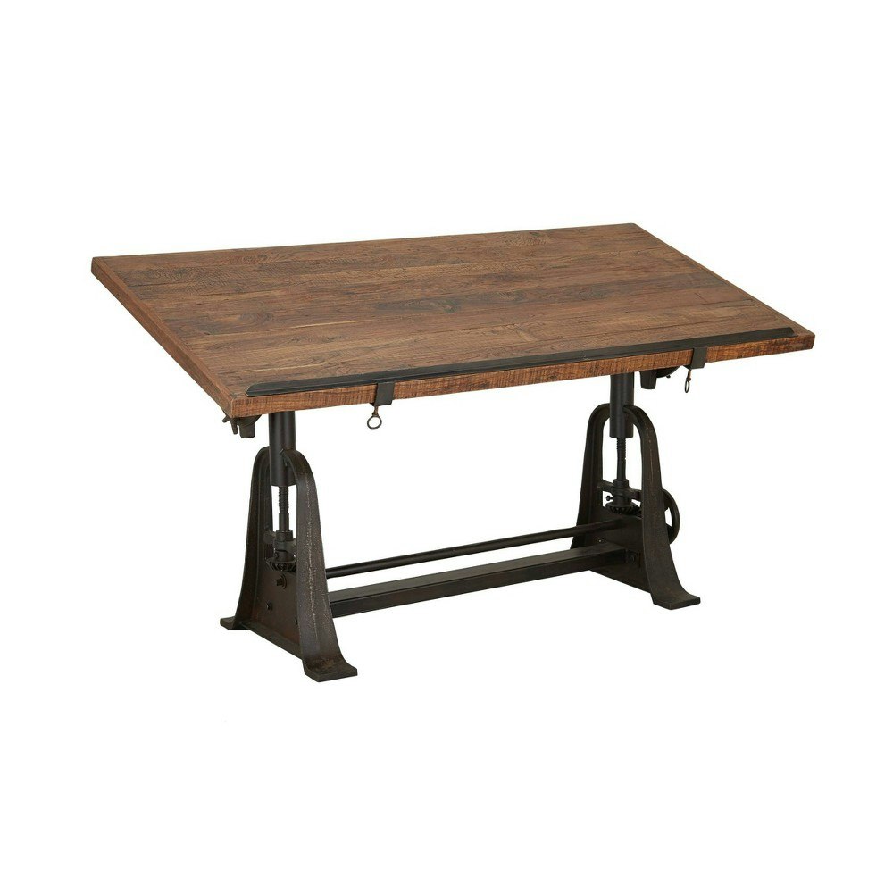 Olivia & May Industrial Teak Wood Console Table: $2,216.99 Olivia & May Industrial Teak Wood Console Table: $2,216.99