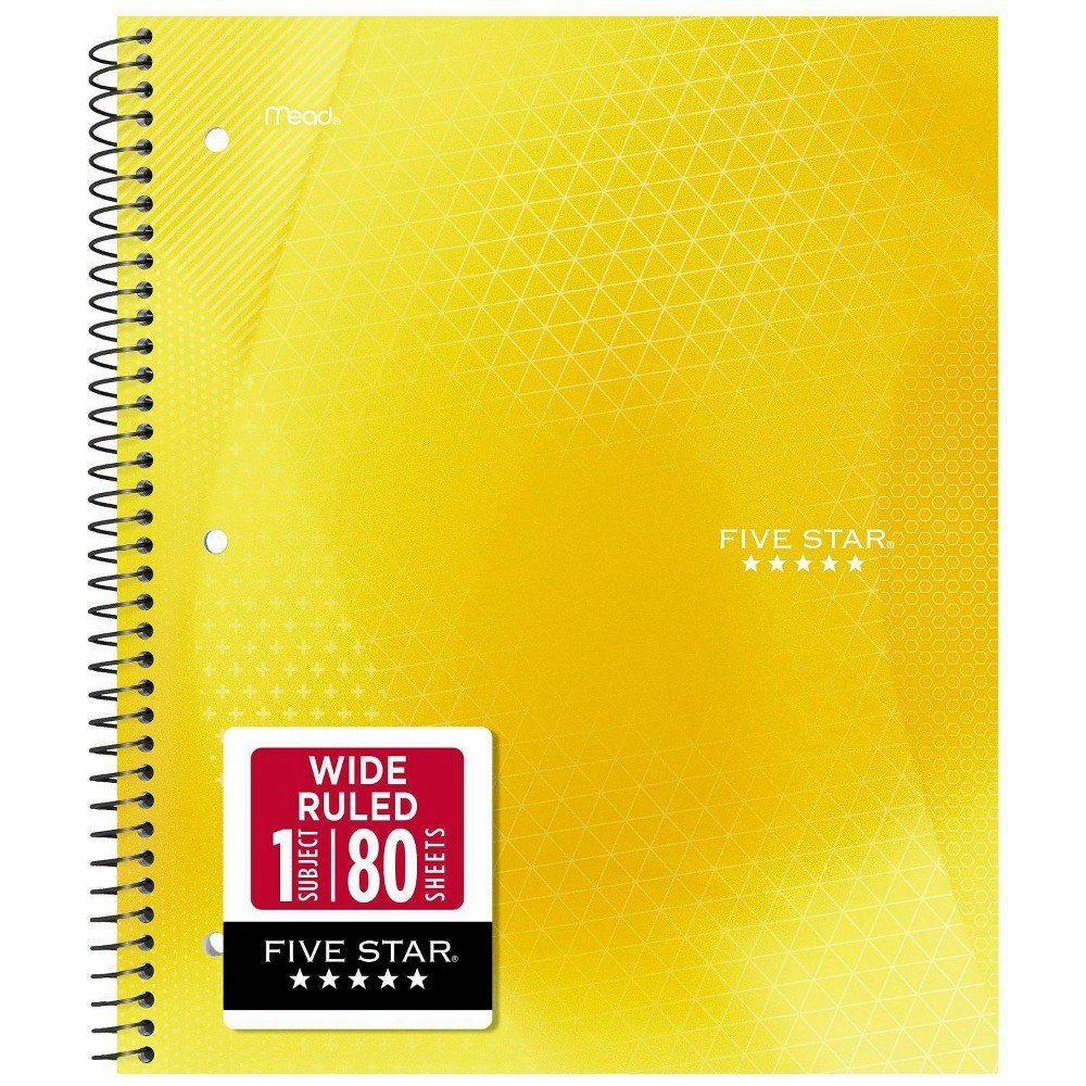 Five Star 8"x10.5" Active Wide Ruled 80-Page Notebook: $2.99 Five Star 8"x10.5" Active Wide Ruled 80-Page Notebook: $2.99