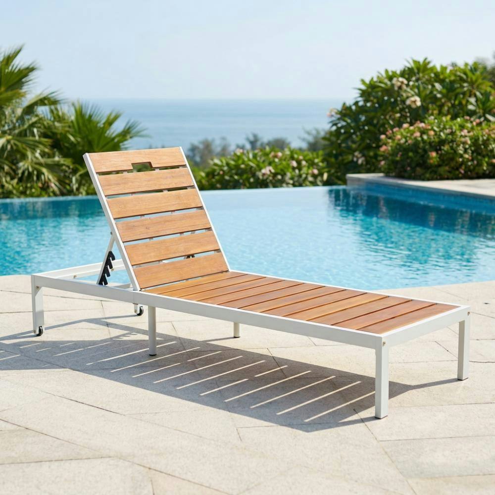 Outdoor Metal Adjustable Chaise Lounge: $256.95 Outdoor Metal Adjustable Chaise Lounge: $256.95