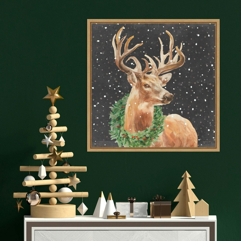 Amanti Art Woodland Holidays Stag 22"x22" Framed Canvas Wall Art: $83.99 Amanti Art Woodland Holidays Stag 22"x22" Framed Canvas Wall Art: $83.99
