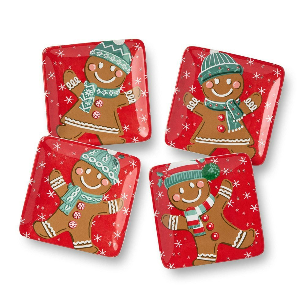 Certified International 6-Inch Christmas Whimsy Gingerbread Canape Plates 4-Pack: $37.99