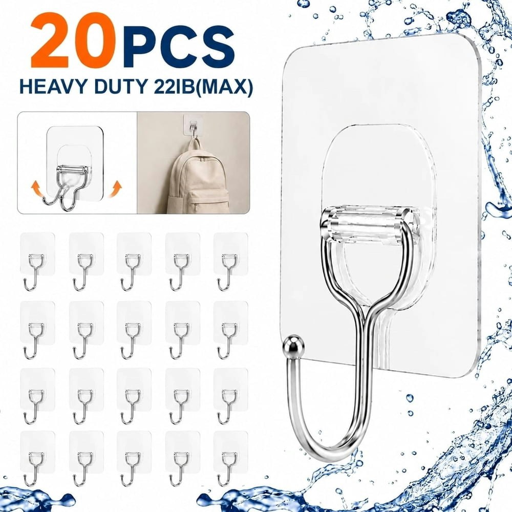 Tattom 22lb Adhesive Wall Hooks 20-Pack: $10 Tattom 22lb Adhesive Wall Hooks 20-Pack: $10