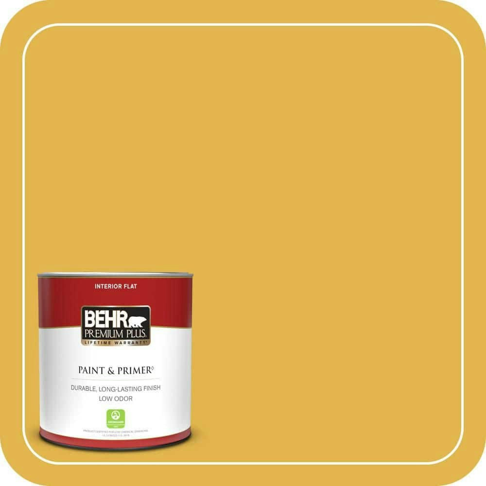 Yellow Gold Flat Interior Paint & Primer 1-Quart: $17.48 Yellow Gold Flat Interior Paint & Primer 1-Quart: $17.48