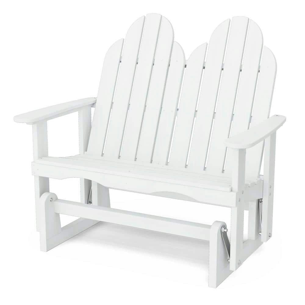 2-Person White Plastic Adirondack Glider: $689 2-Person White Plastic Adirondack Glider: $689