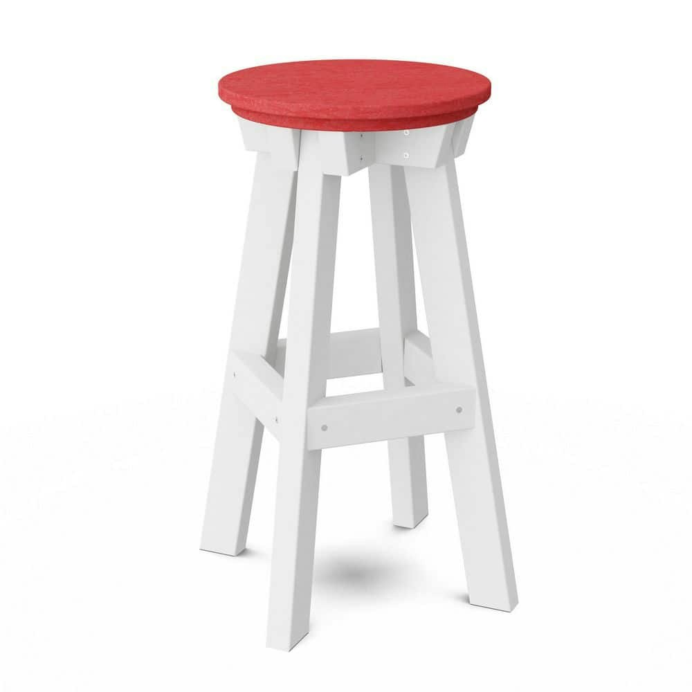 Heritage Cardinal Red and White HDPE Plastic Outdoor Bar Stool: $229 Heritage Cardinal Red and White HDPE Plastic Outdoor Bar Stool: $229