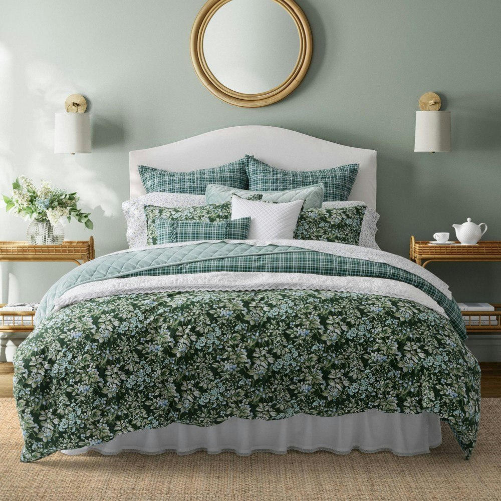 Laura Ashley Bramble Floral 7-Piece Full/Queen Comforter Set: $183.99 Laura Ashley Bramble Floral 7-Piece Full/Queen Comforter Set: $183.99