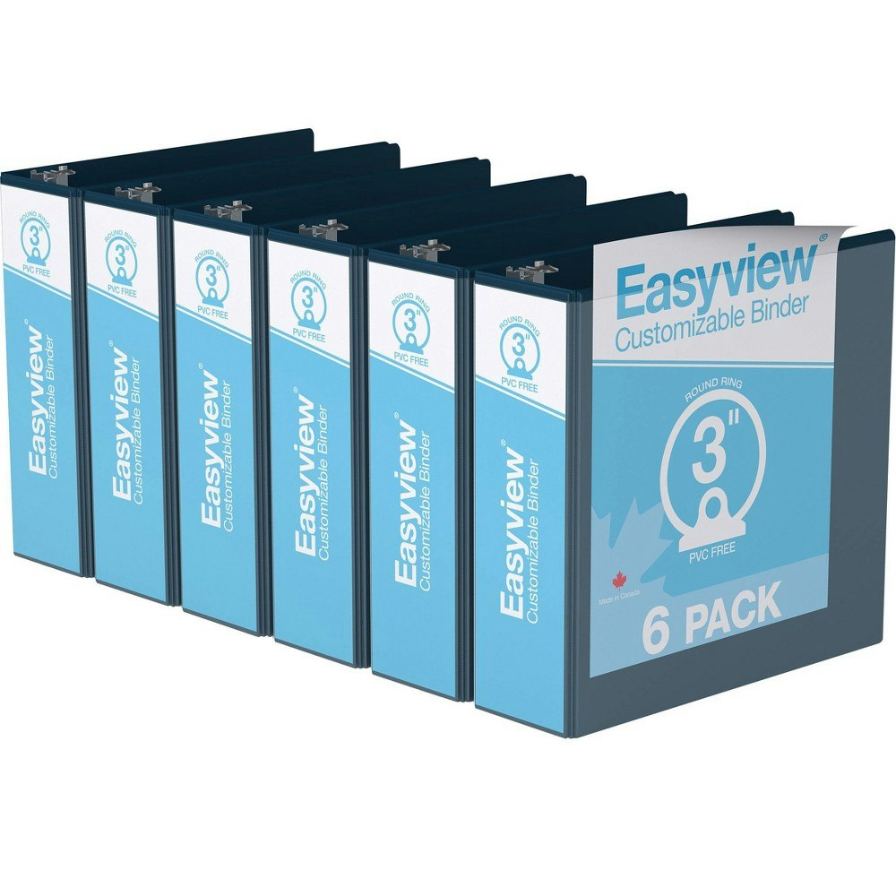 3-Inch Round Ring View Binder 6-Pack: $59.99
