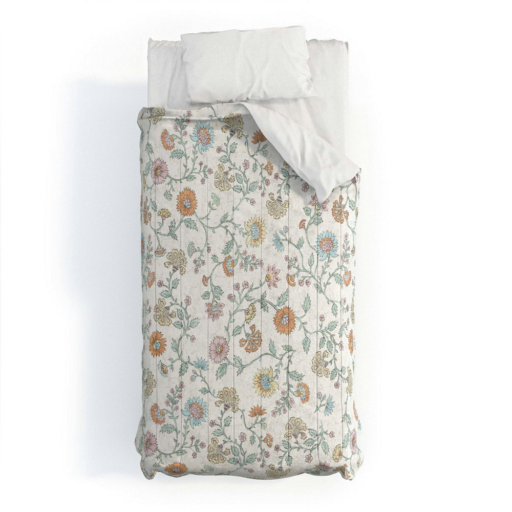 Deny Designs Schatzi Brown Jaipur Faded Pastels Twin Comforter and Sham Set: $199.99 Deny Designs Schatzi Brown Jaipur Faded Pastels Twin Comforter and Sham Set: $199.99