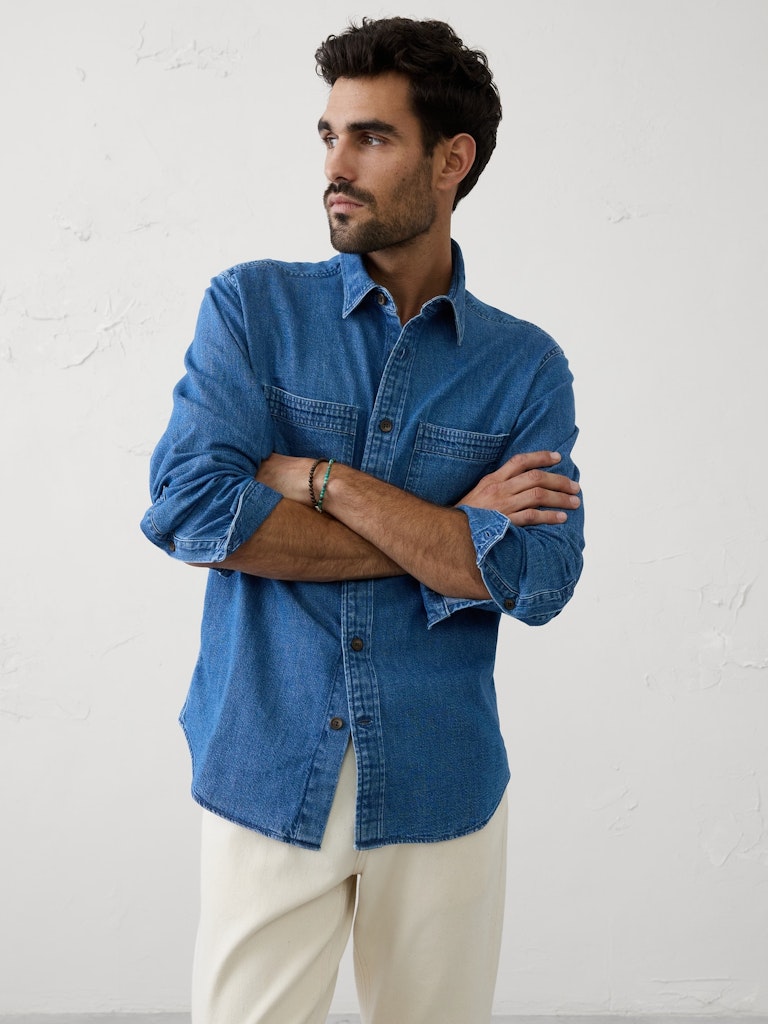 Standard-Fit Denim Heritage Shirt: $42.50 Standard-Fit Denim Heritage Shirt: $42.50