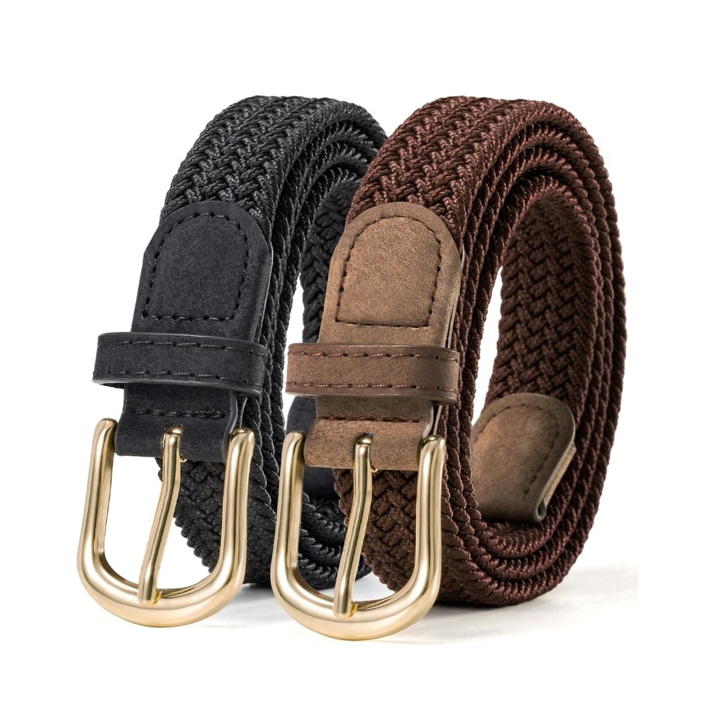 Maikun Women's Elastic Braided Woven Belt 2-Pack: $13.49