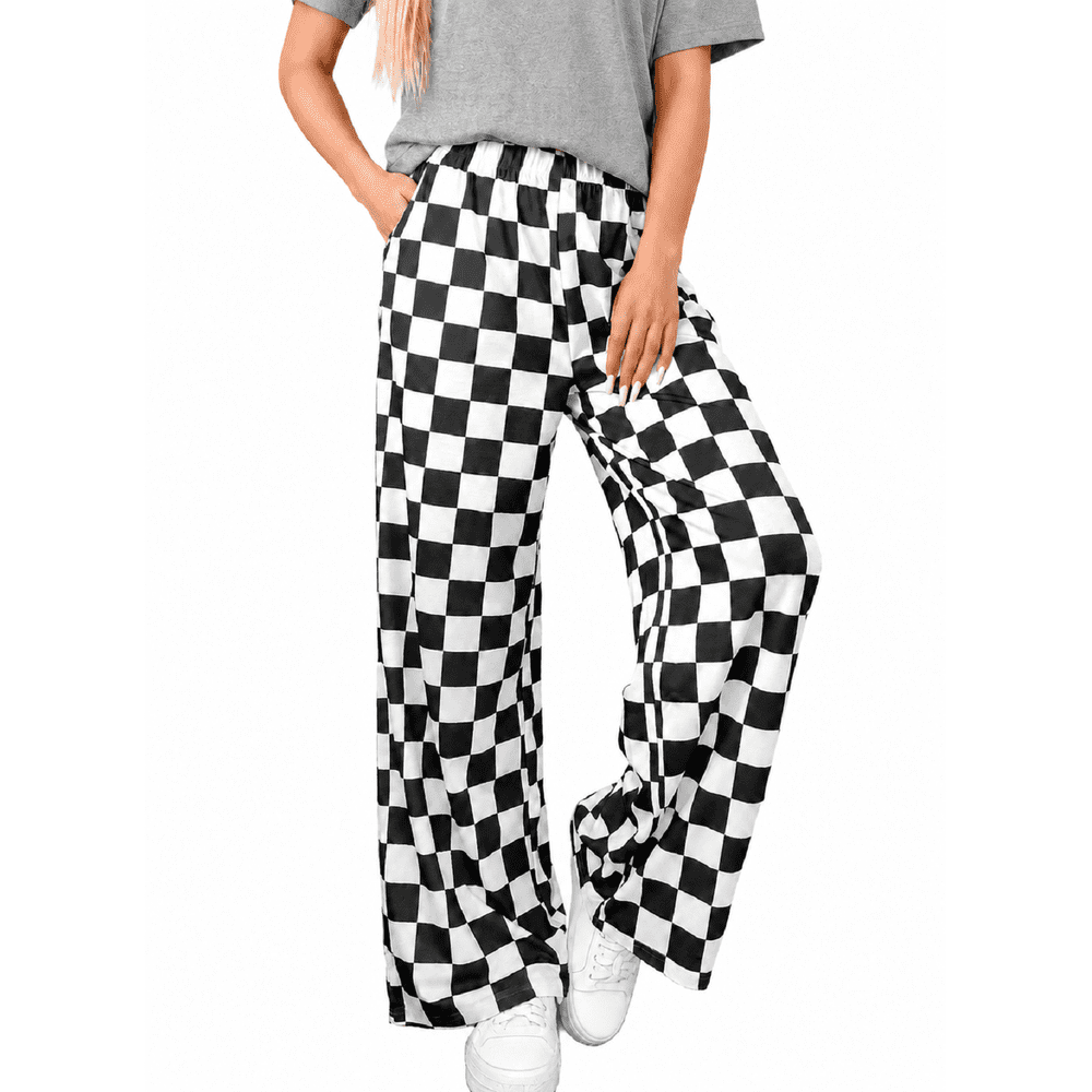 Dokotoo Women's Wide-Leg Plaid Pants: $17.93 Dokotoo Women's Wide-Leg Plaid Pants: $17.93