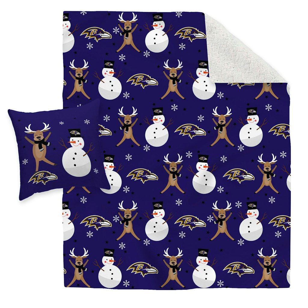 Baltimore Ravens Holiday Reindeer Blanket and Pillow Set: $59.99 Baltimore Ravens Holiday Reindeer Blanket and Pillow Set: $59.99