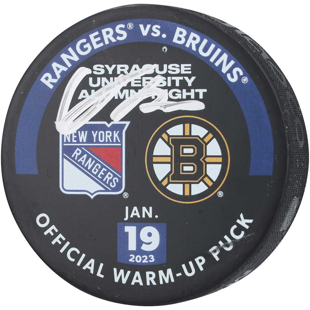 Adam Fox Autographed New York Rangers Practice-Used Puck: $299.99 Adam Fox Autographed New York Rangers Practice-Used Puck: $299.99