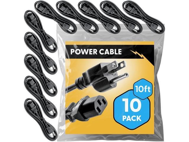 Universal 10-Foot IEC C13 to NEMA 5-15P Power Cord 10-Pack: $89.99