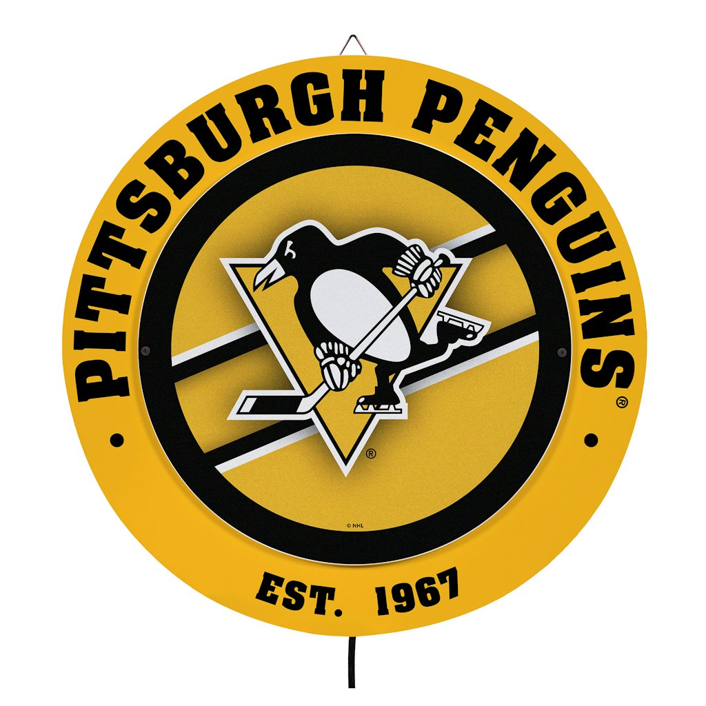 Pittsburgh Penguins 15-Inch LED Round Metal Wall Sign: $149.99