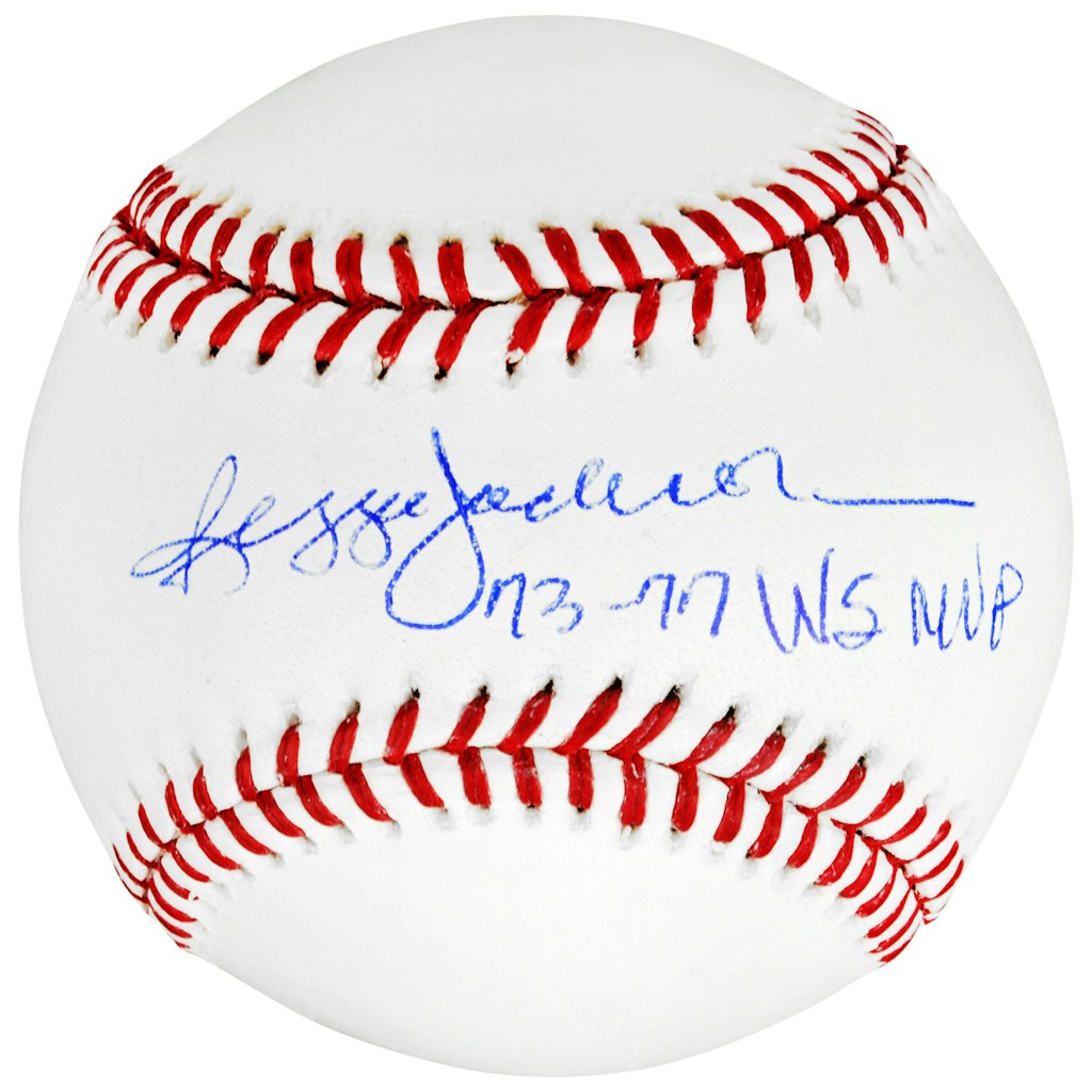 Reggie Jackson Autographed New York Yankees Baseball with 73/77 WS MVP Inscription: $379.99