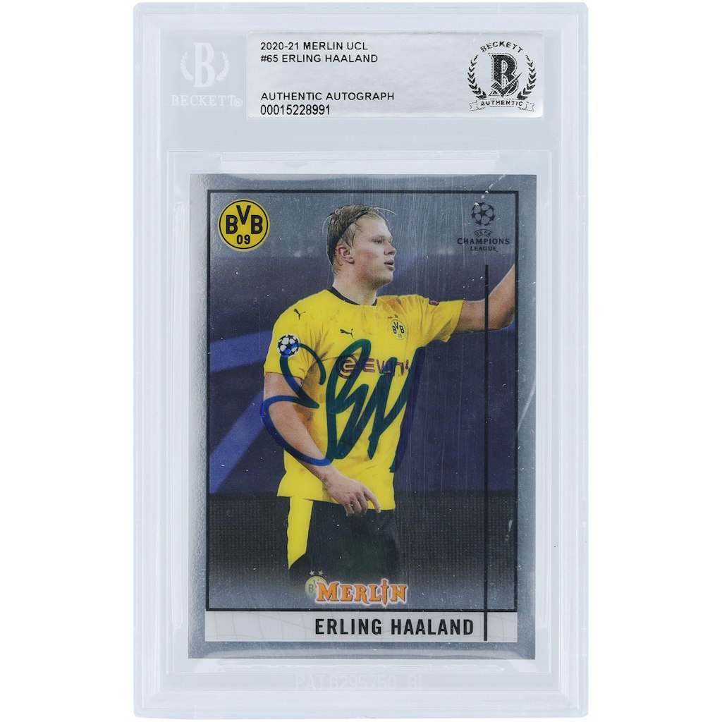 Erling Haaland Borussia Dortmund 2020-21 Topps Merlin Chrome #65 Autographed Card: $799.99