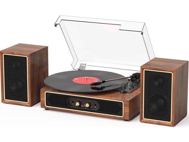 3-Speed Bluetooth Vinyl Record Player with External Speakers: $170.99