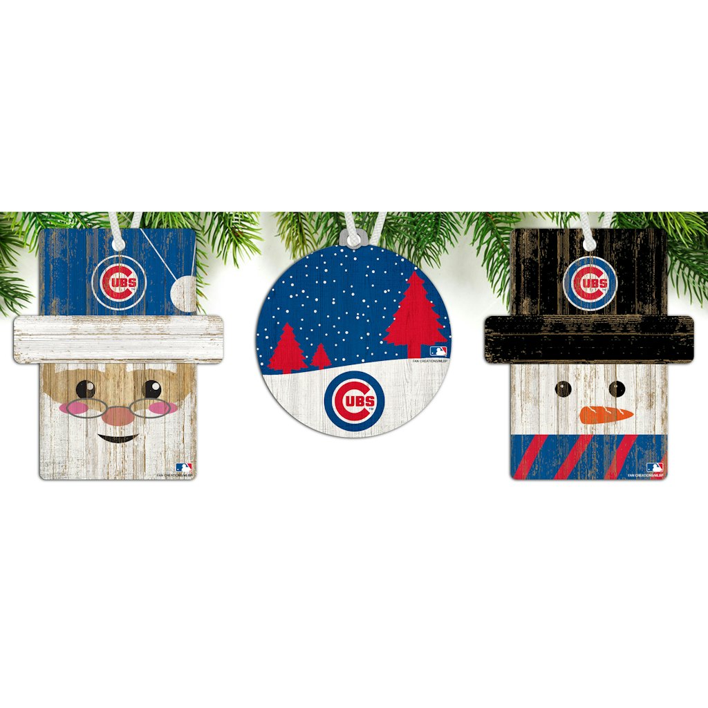 Chicago Cubs 3-Pack Ornament Set: $24.99