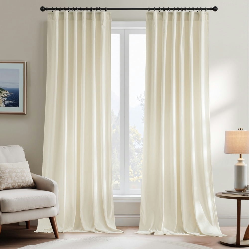 Nicetown Velvet Room Darkening Window Curtains 2-Panel Set: $31.45