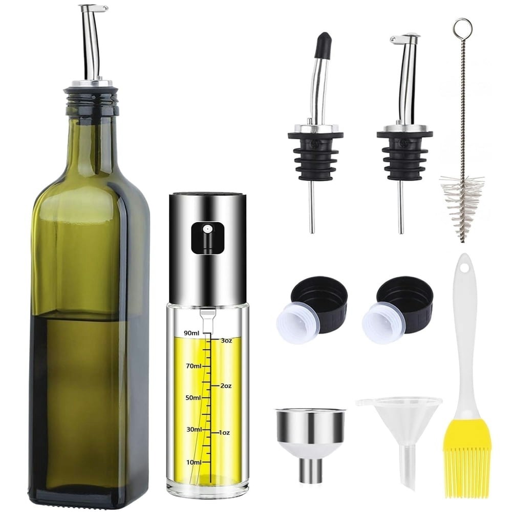 Aovky 17.6oz Olive Oil Dispenser and 100ml Oil Sprayer Set: $14.84
