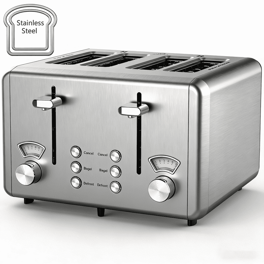 Whall 4-Slice Stainless Steel Toaster: $44.69