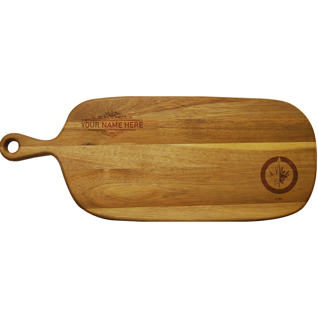Winnipeg Jets Personalized Acacia Paddle Serving Board: $64.99 Winnipeg Jets Personalized Acacia Paddle Serving Board: $64.99