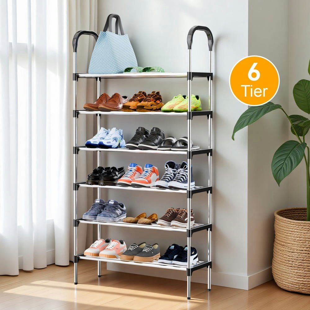 6-Tier Metal Shoe Rack Organizer: $19.99