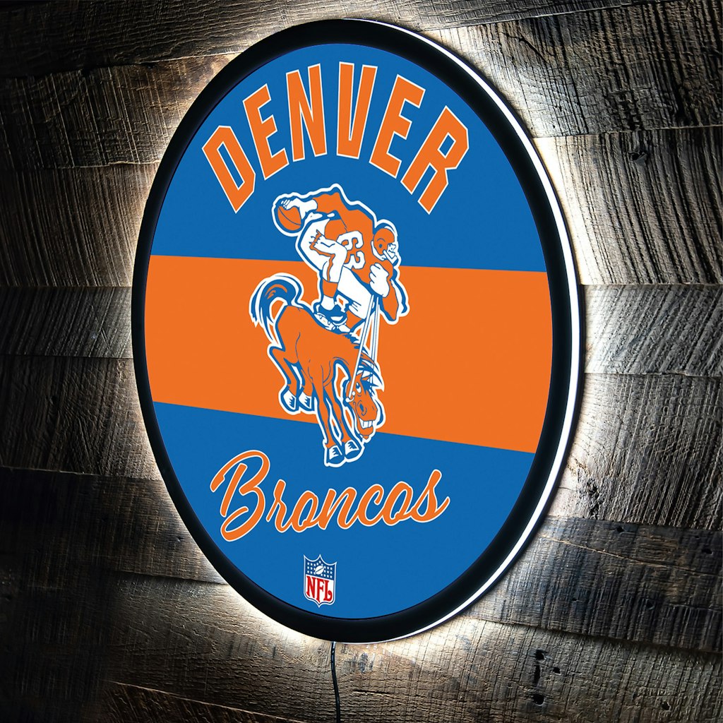 Denver Broncos 23-inch Retro Logo Round LED Wall Sign: $284.99