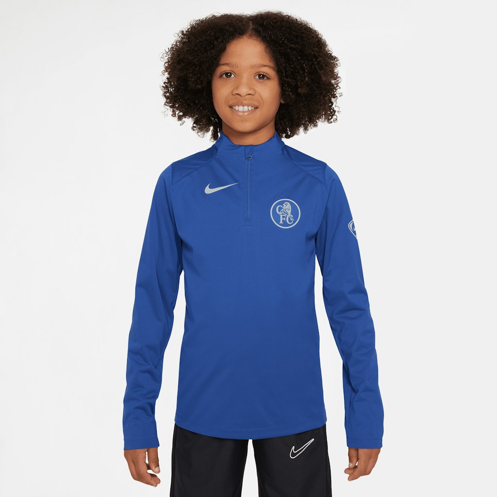 Youth Nike Chelsea 2025/26 Strike Drill Quarter-Zip Long Sleeve Top: $74.99