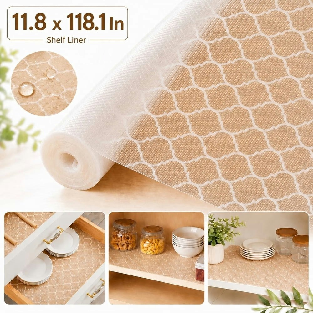 Genreen 11.8" x 118.1" Non-Adhesive Shelf Liner: $10.59