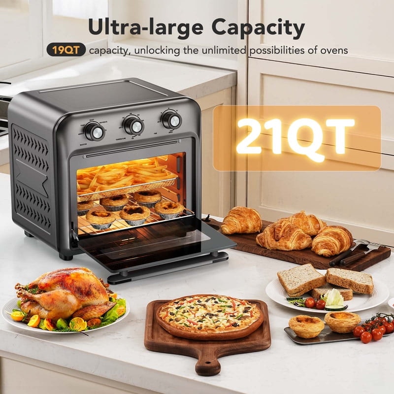 21-Quart 1,500W Air Fryer Toaster Oven: $63.18