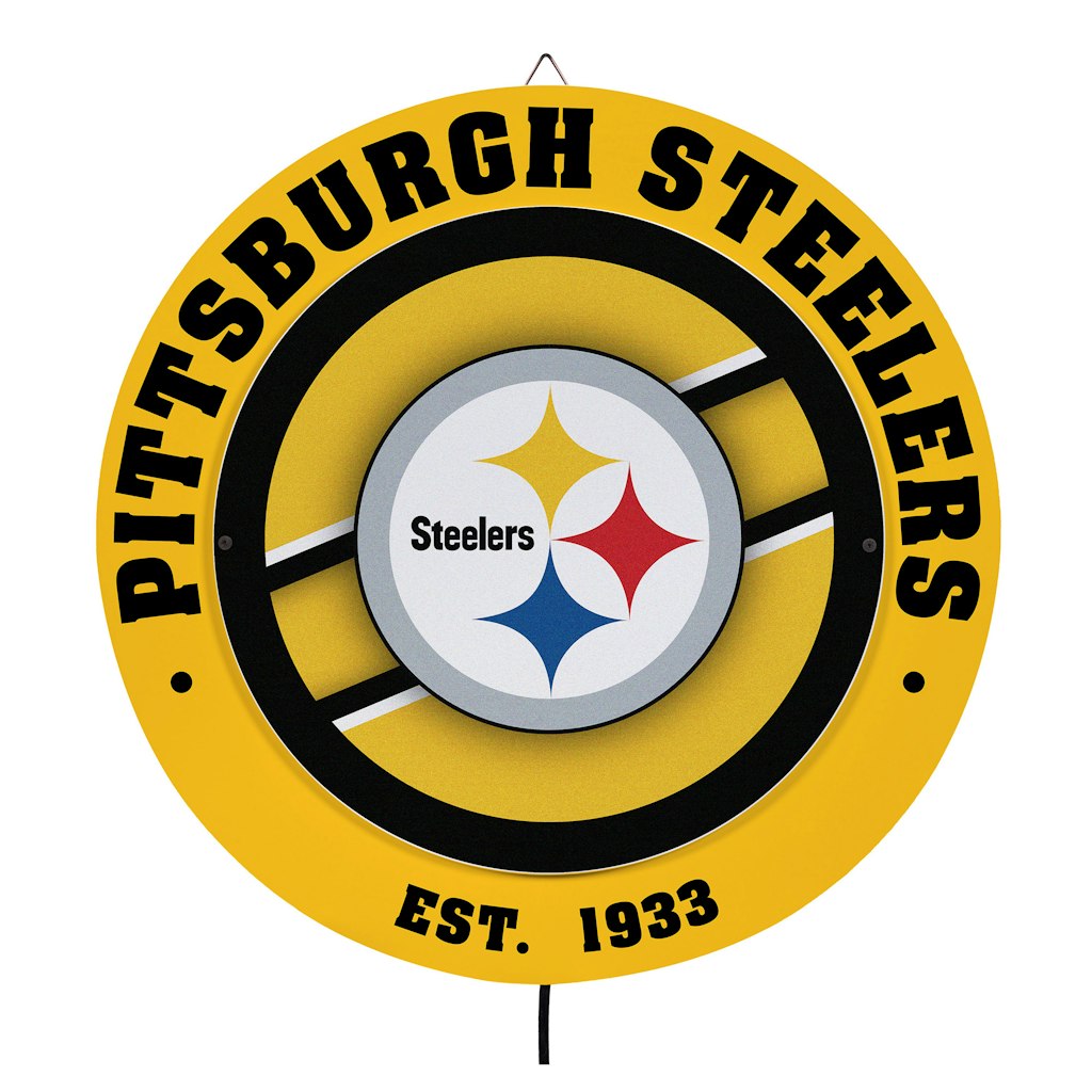 Pittsburgh Steelers 15-inch LED Round Metal Wall Sign: $149.99